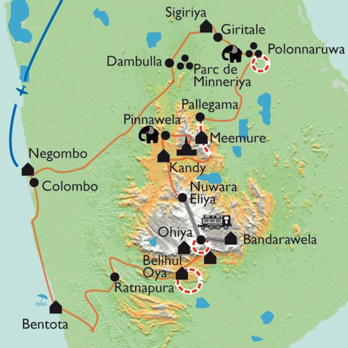 শ্রীলঙ্কা মানচিত্র sigiriya