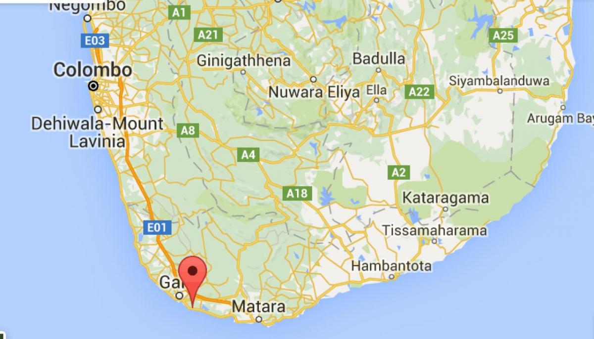  মানচিত্র দক্ষিণ পশ্চিম শ্রীলঙ্কা