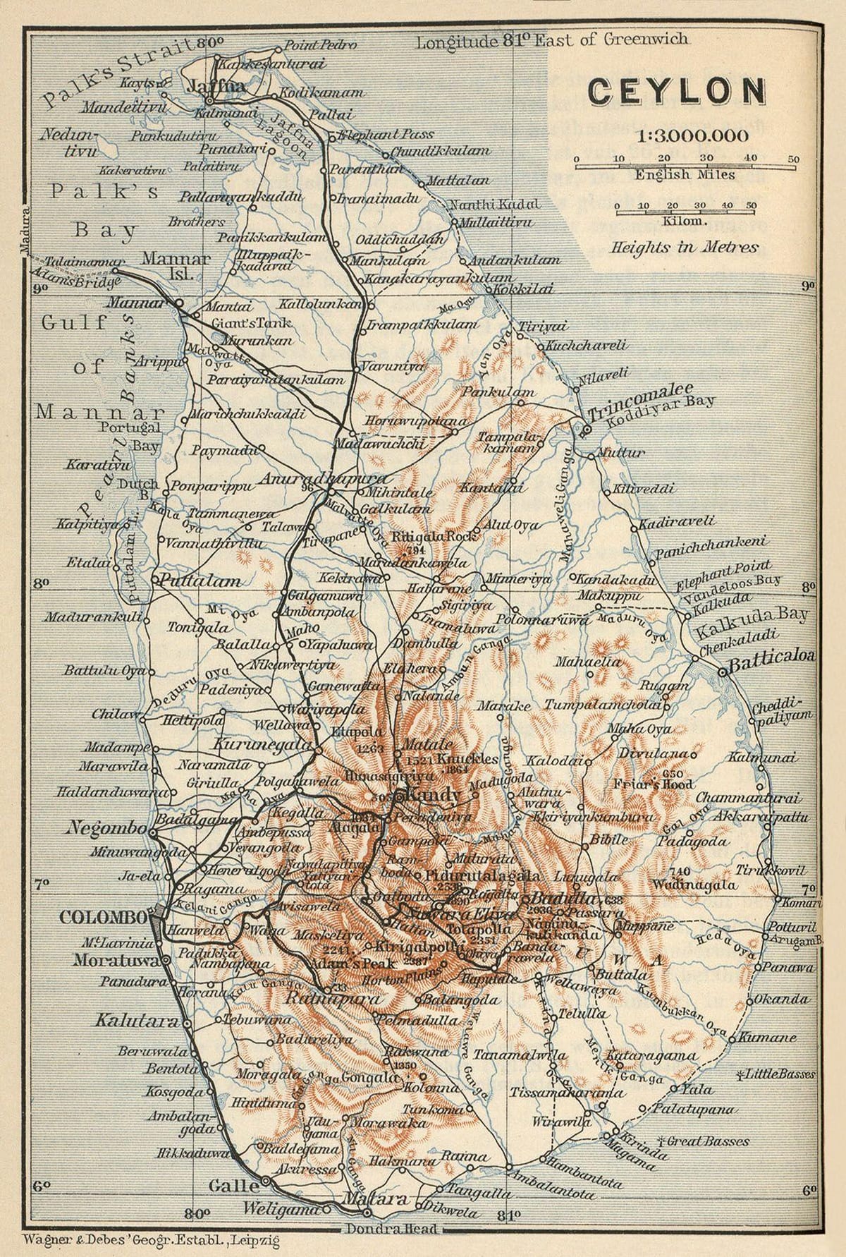 সিংহল মানচিত্রে
