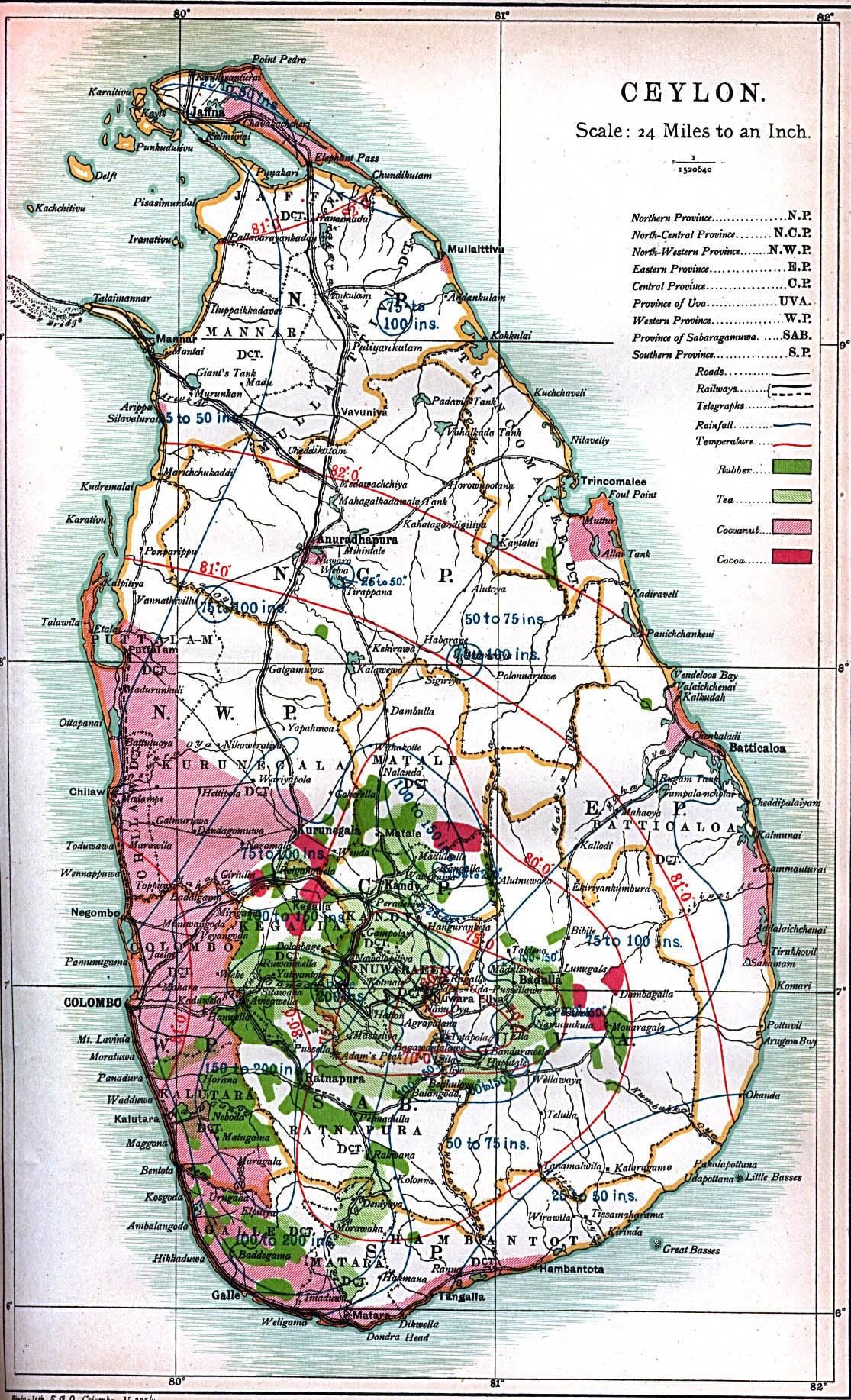 ম্যাপ অব সিলন শ্রীলঙ্কা