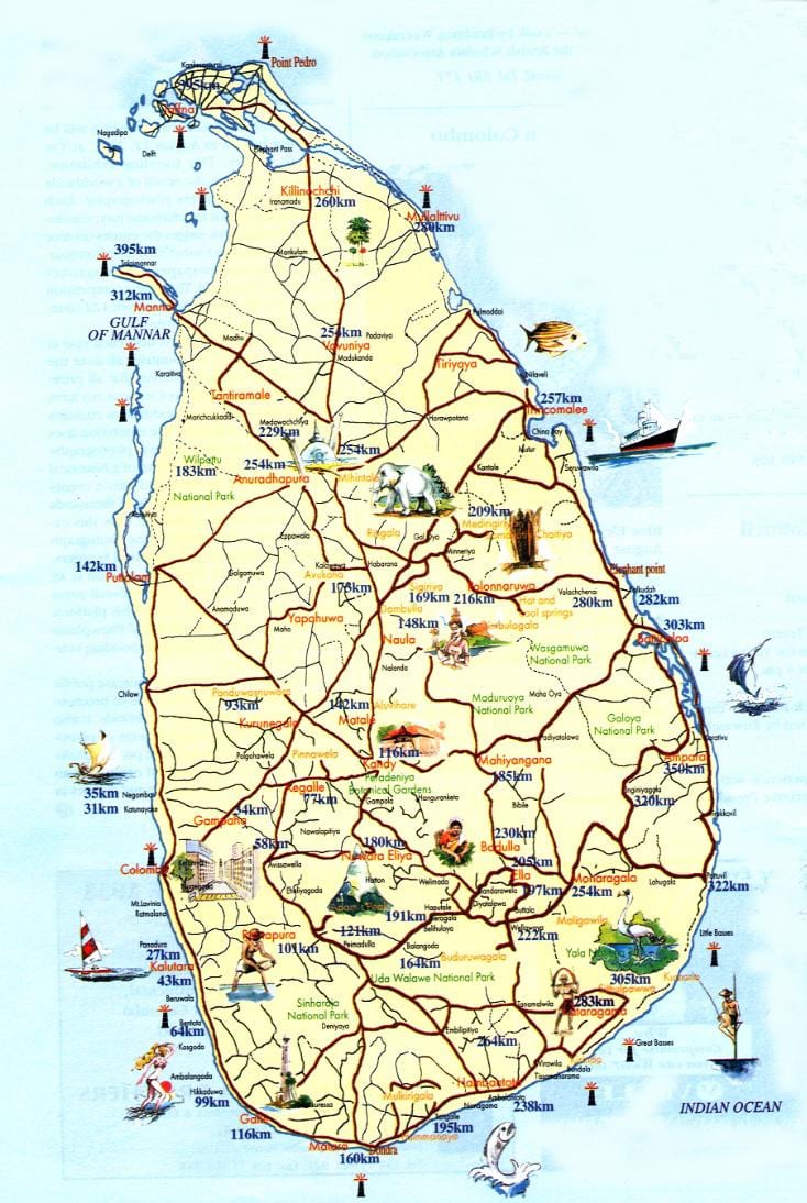 মানচিত্র শ্রীলঙ্কা বিচ রিসর্ট