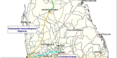 নতুন হাইওয়ে ম্যাপ শ্রীলঙ্কা